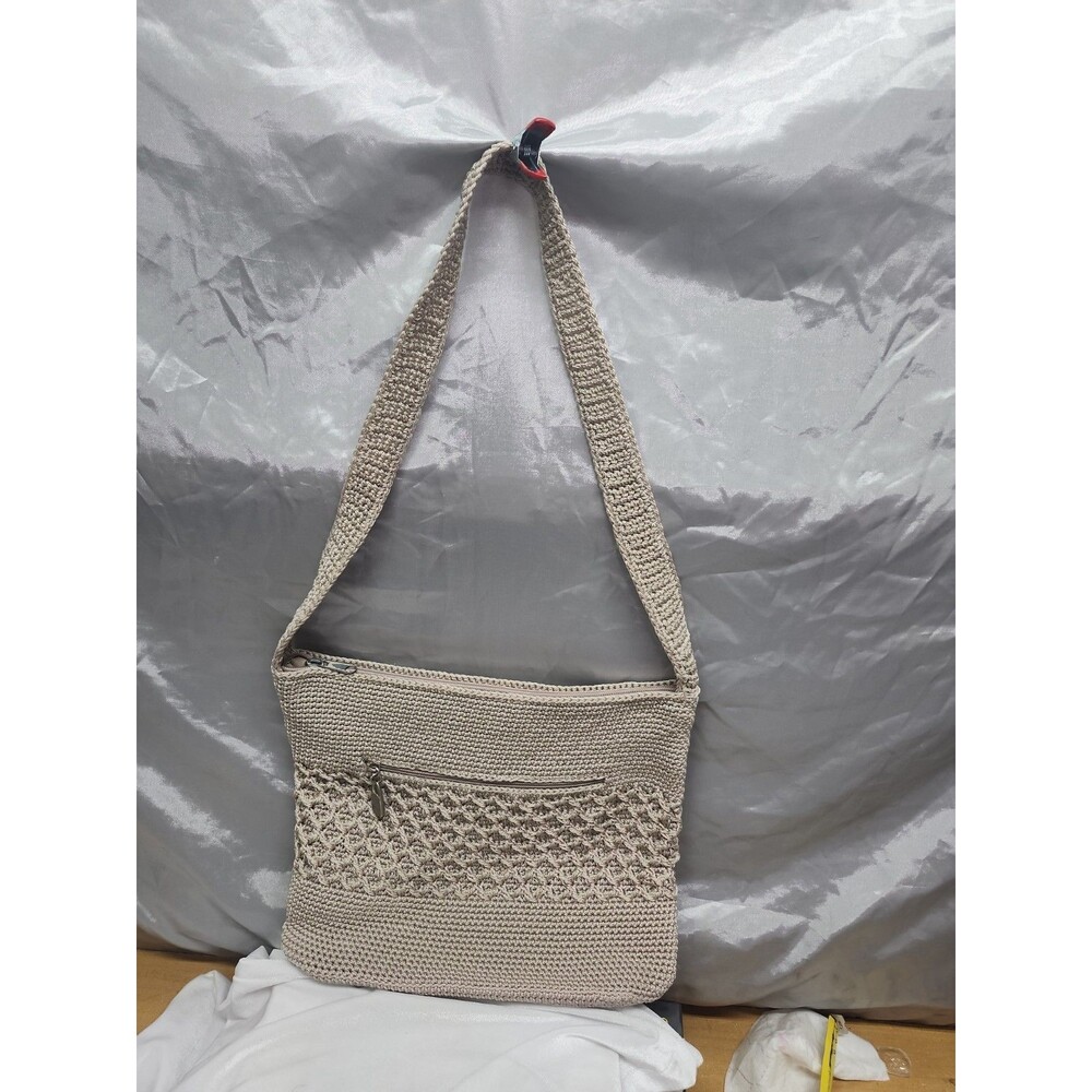 crocheted Macreme purse, Worthington natural beige, Shoulder Bag